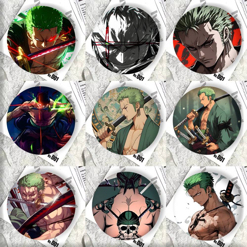 Cosplay Zone Anime Friends - Pin Redondo de Anime R-Roronoa Z-Zoro,