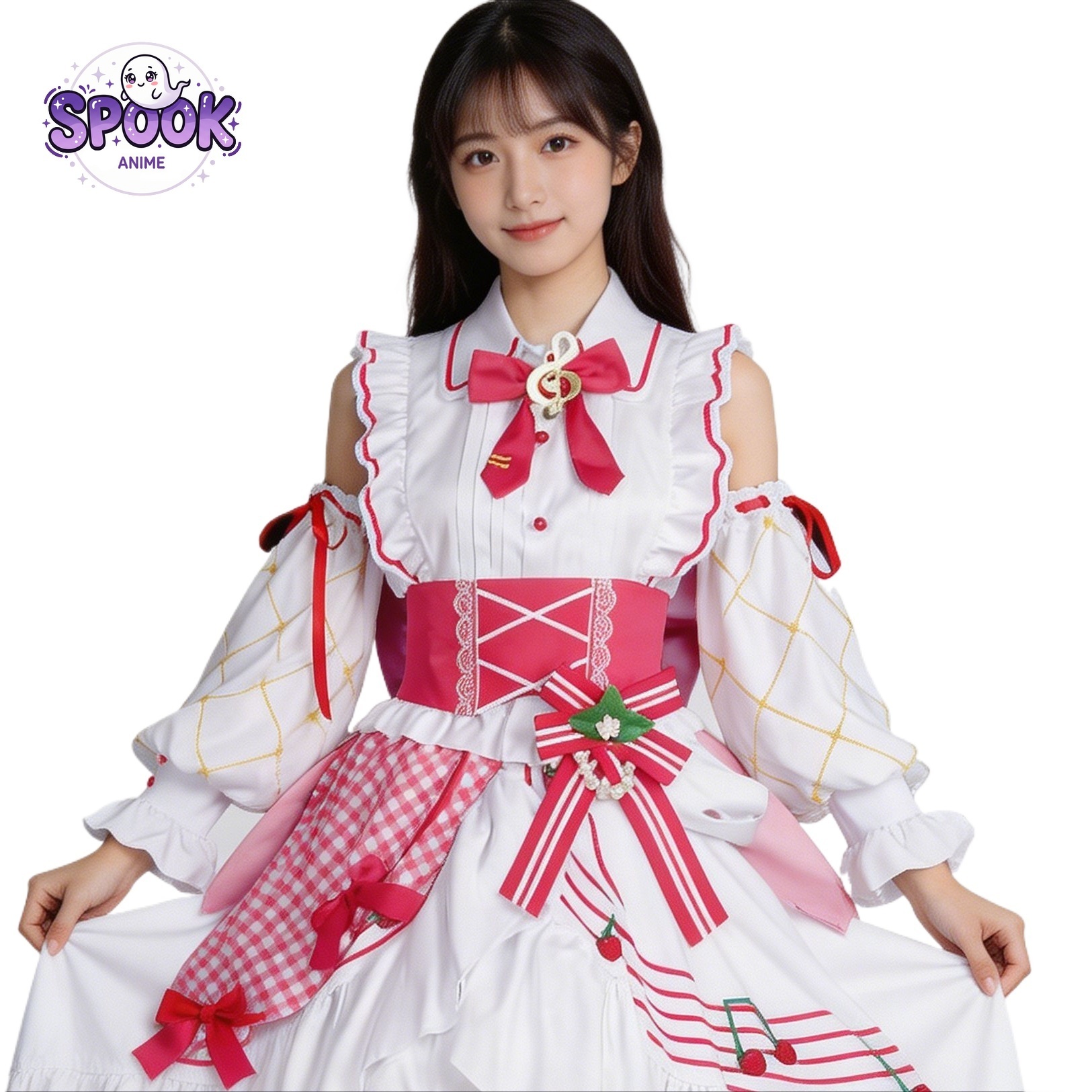Anime Cosplay Miku - Vestido Lolita de Fresa, 15.º Aniversario