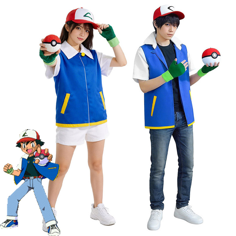Anime Cosplay Kid - Disfraz de Ash Ketchum para Niños