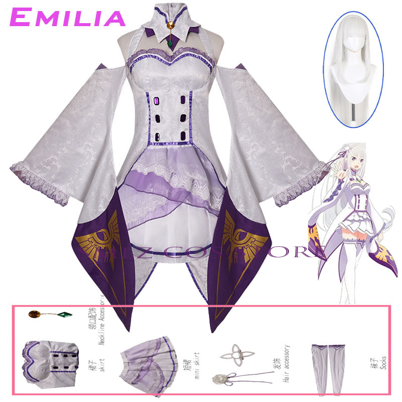 Anime Cosplay Dresses - Disfraz de Emilia Cosplay Anime Re