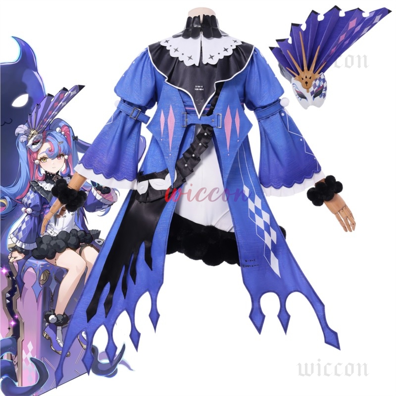 Anime Cosplay Japanese Girl - Disfraz de Roccia, peluca, vestido, sombrero,