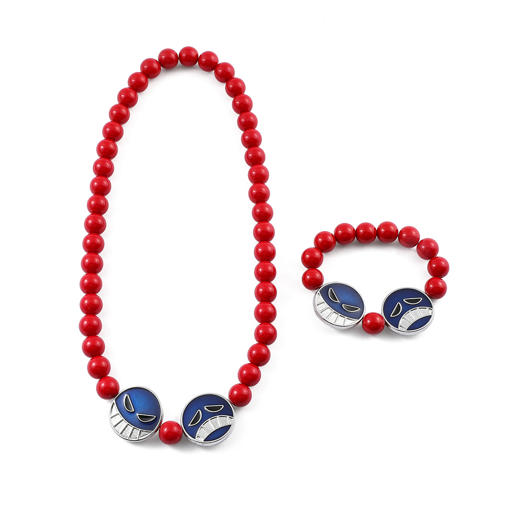 Anime Cosplay Website - Pulsera y collar con cuentas rojas