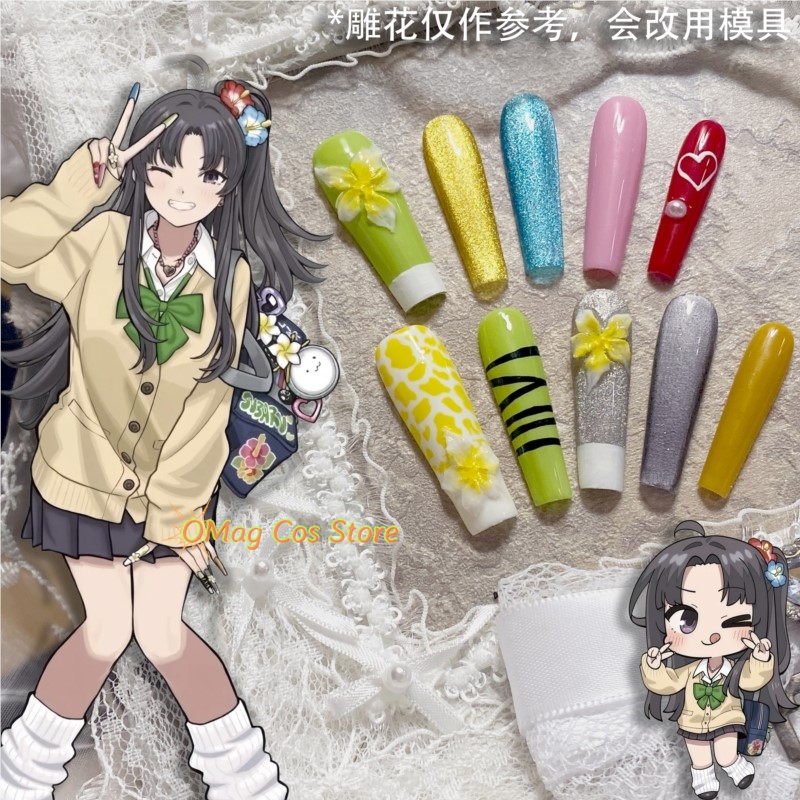 Anime Cosplay Japanese Girl - Uñas Postizas con Diseño de Ojo