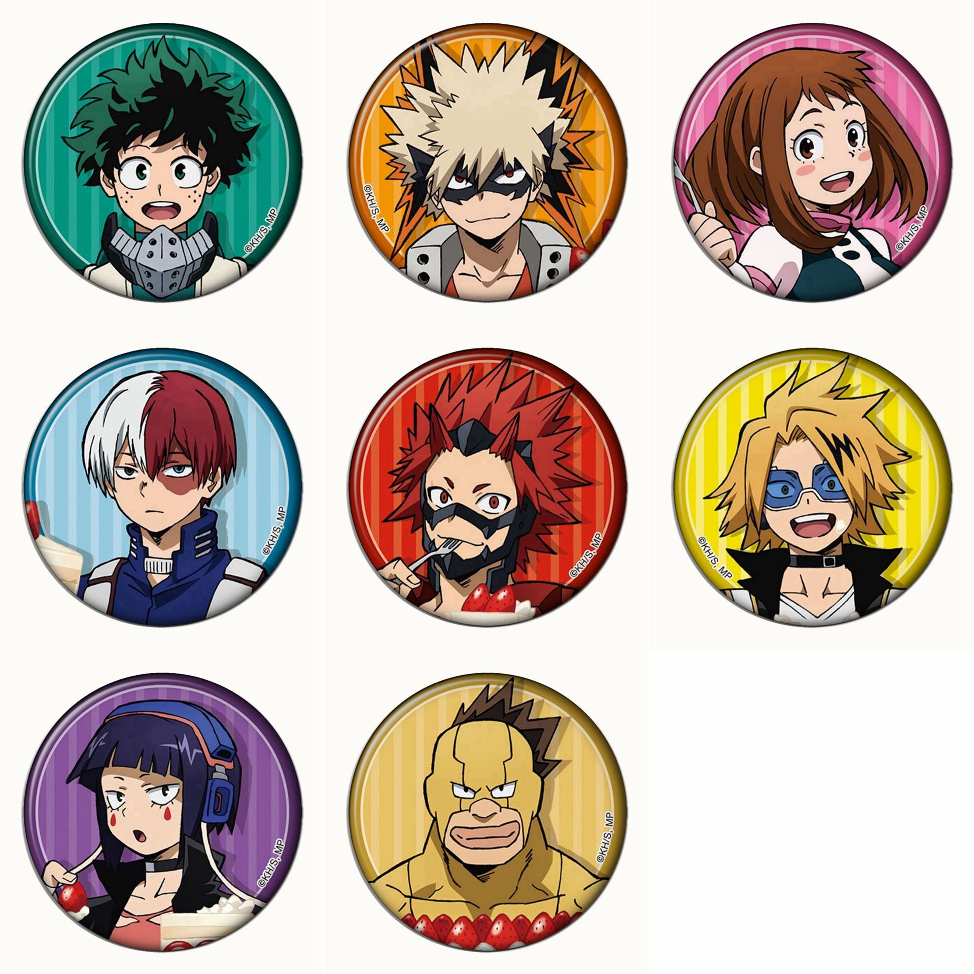 8PCS Insignias de Boku No Hero - Anime Cosplay Website reseña y precio