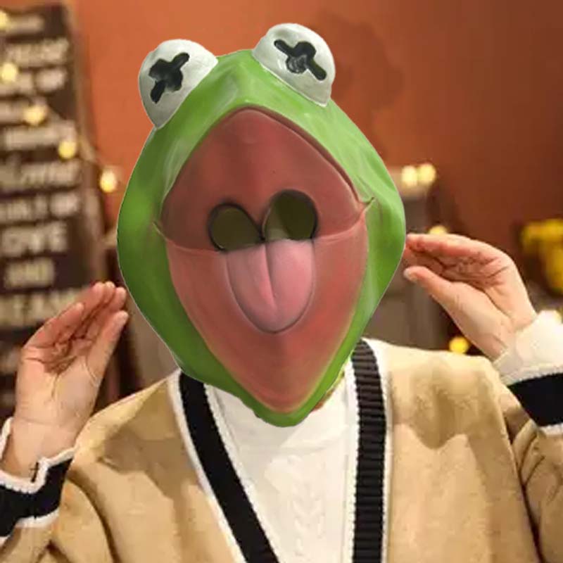 The Kermit Frog Meme Head Mask - Anime Cosplay Meme reseña y precio